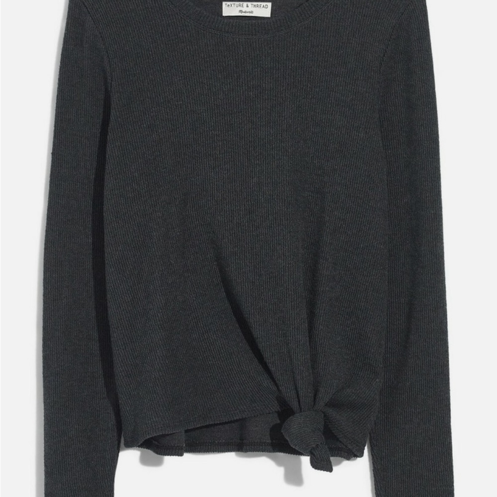 Madewell Texture & Thread Jacquard Knot-Front Top